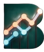 Brighture logo letter B with data line